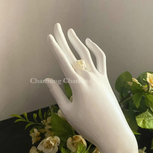 Jane, A Stunning Pearl Ring Adorned With Delicate Sunflower Accents