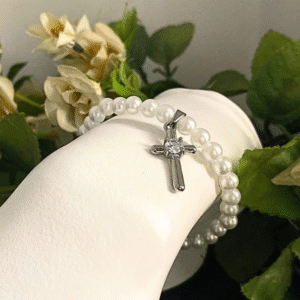 Pearl Cross Bracelet